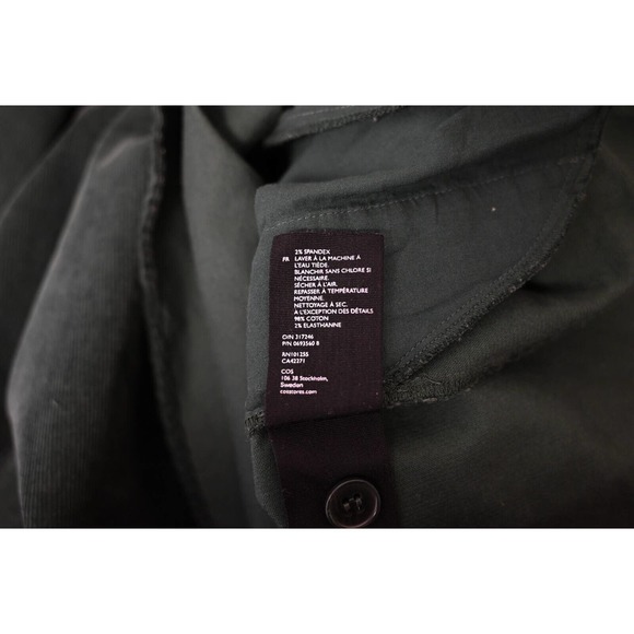 COS Green Corduroy Collared Popover Long Sleeve Shirt Dress US 8 UK 12 - Picture 9 of 9